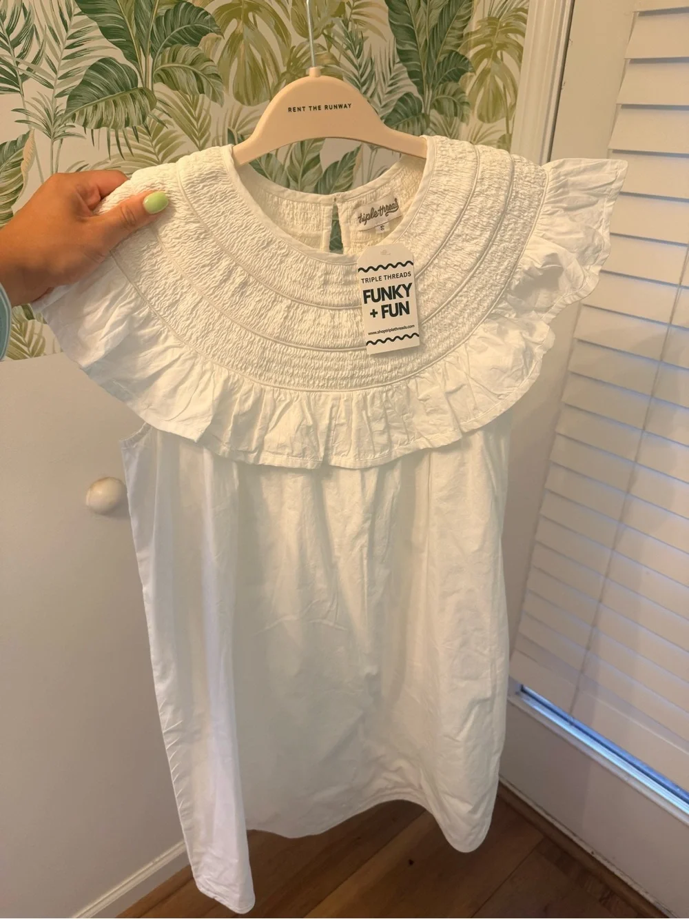 Triple Threads White Ruffled Dress - Picture 2 of 3